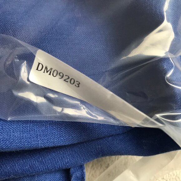 Jones NY Linen Shirt Royal Blue Button Front Womens S - Picture 9 of 9